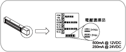 電磁鎖電壓 (12/24 Vdc) 設定錯誤