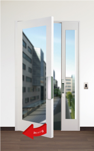 Armature Housing as Door Handle for Inswing Door Installation Sample